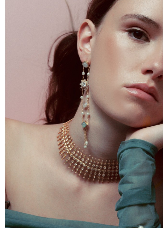 Choker dorado con circonitas