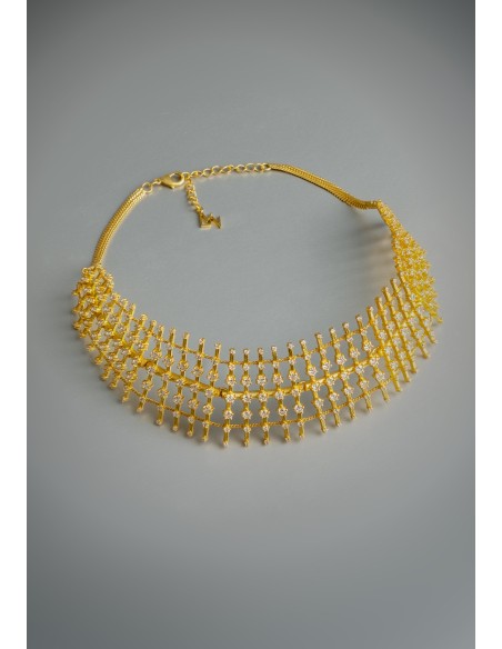 Choker dorado con circonitas Choker dorado con circonitas