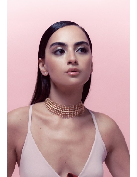Choker dorado con circonitas Choker dorado con circonitas