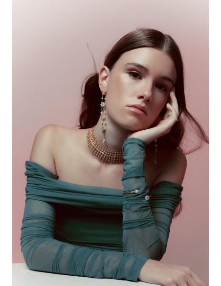 Choker dorado con circonitas Choker dorado con circonitas
