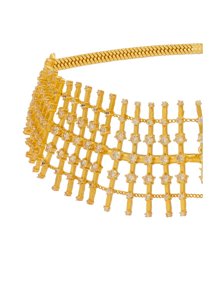 Choker dorado con circonitas