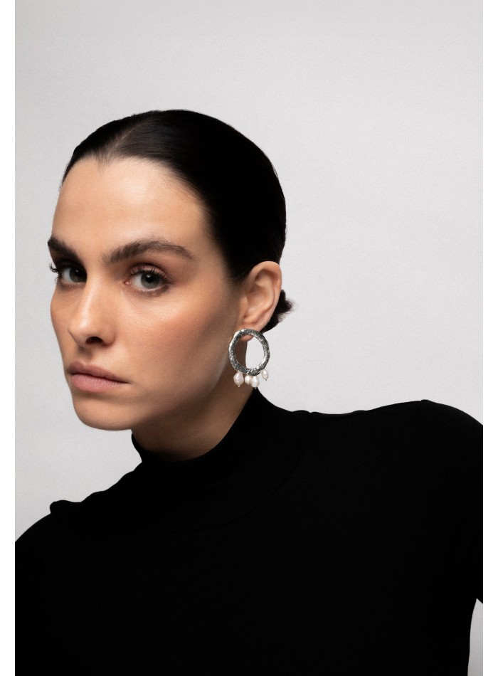 Boucles d'oreilles circulaires en argent...