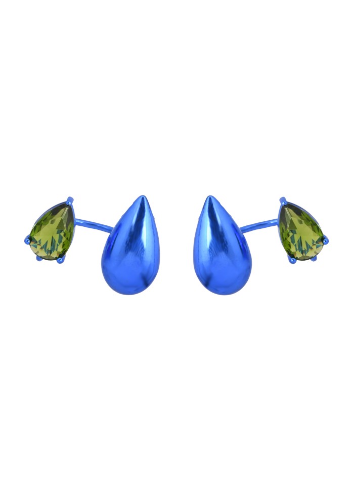 Pendientes azules con circonita