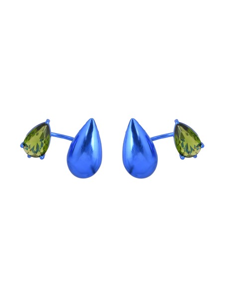 Pendientes azules con circonita