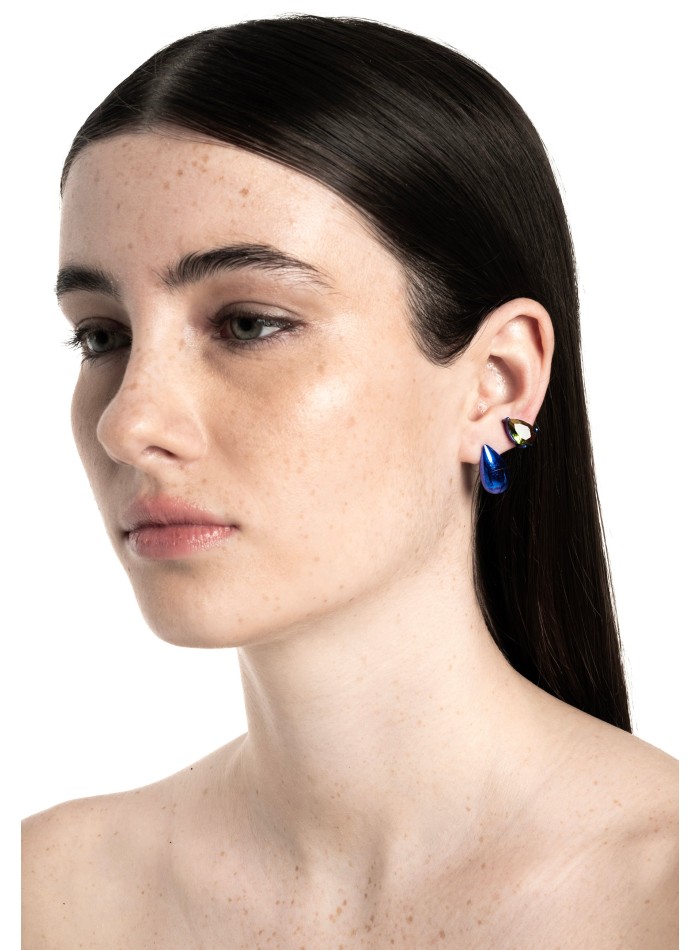 Pendientes azules con circonita