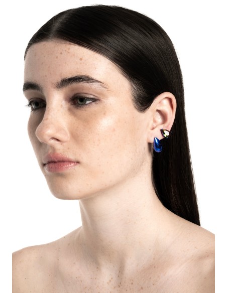 Pendientes azules con circonita