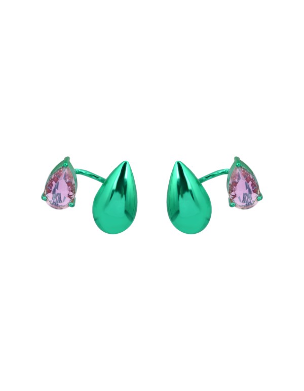 Pendientes verdes con circonita