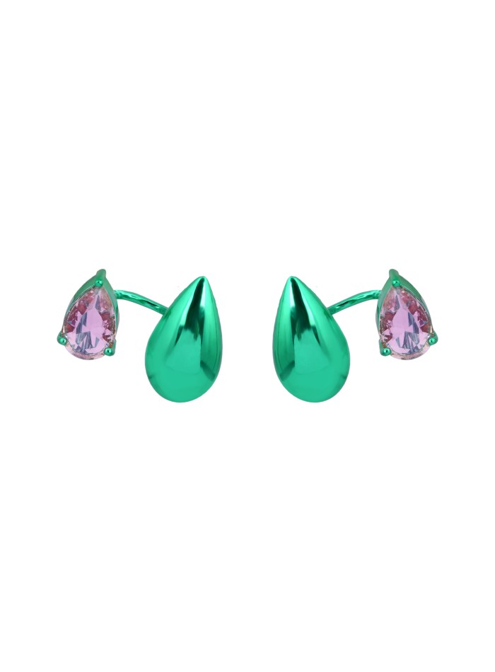 Pendientes verdes con circonita