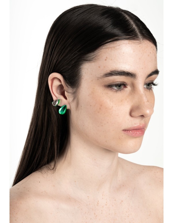 Pendientes verdes con circonita 2