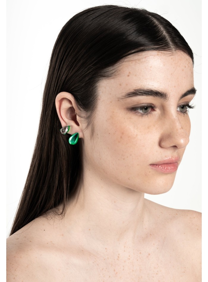 Pendientes verdes con circonita