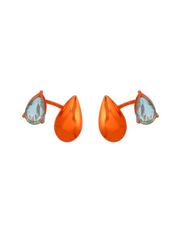 Pendientes naranjas con circonita