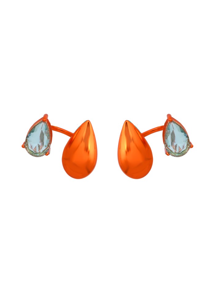 Pendientes naranjas con circonita
