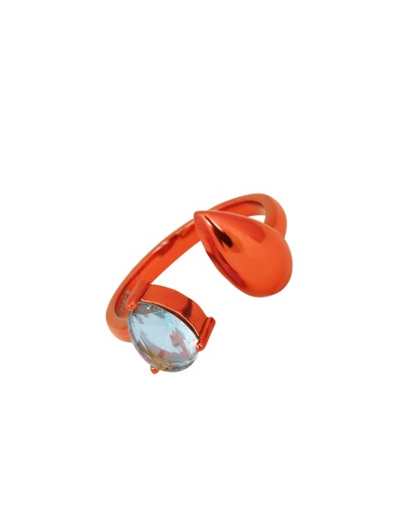 Anillo naranja con circonita