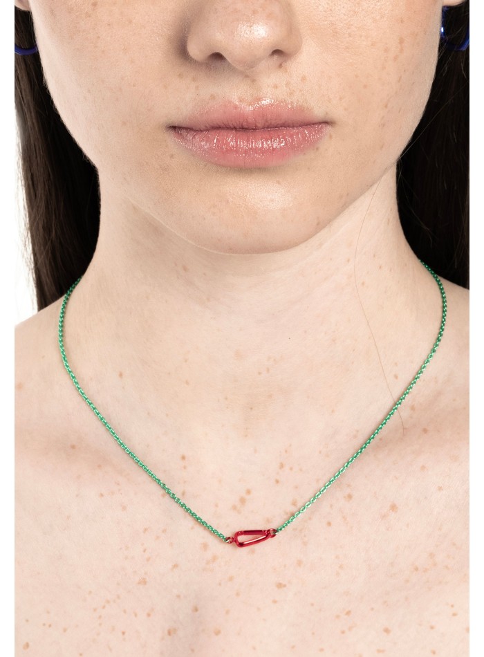 Colgante mosquetón rojo y verde