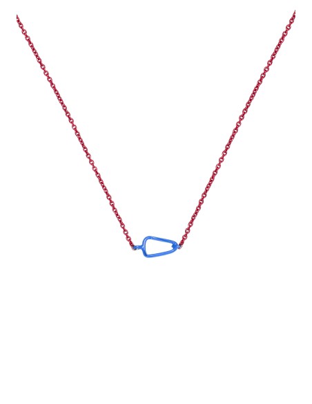 Colgante mosquetón rosa y azul