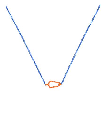 Colgante mosquetón azul y naranja