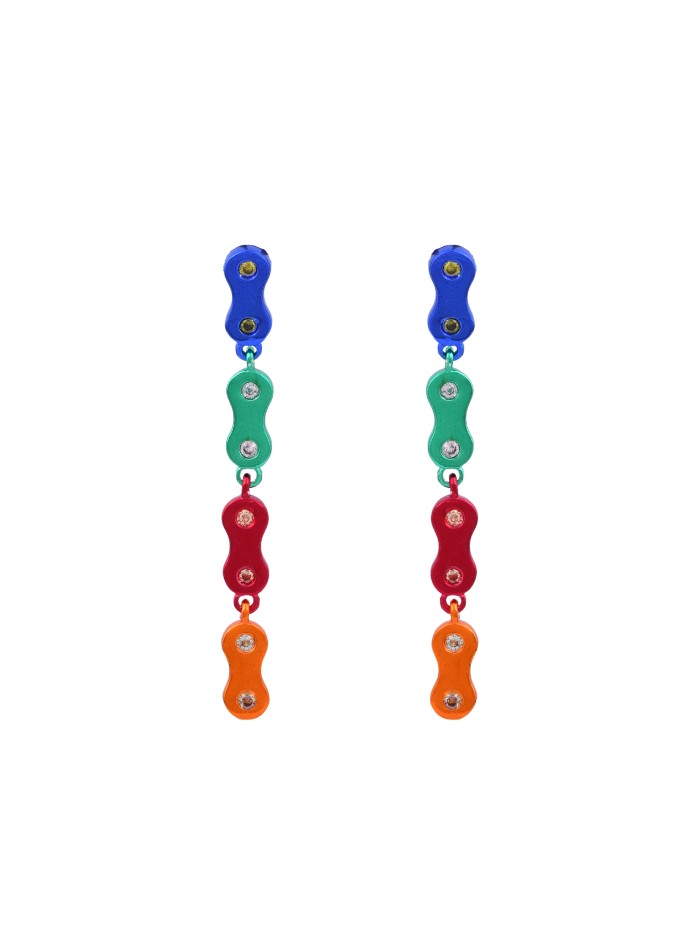 Longues boucles d'oreilles multicolores