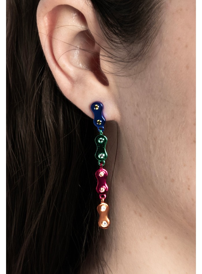 Longues boucles d'oreilles multicolores