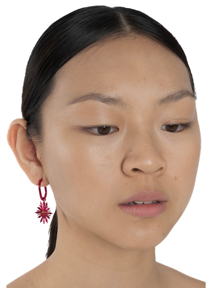 Boucles d'oreilles fuchsia fluorescent