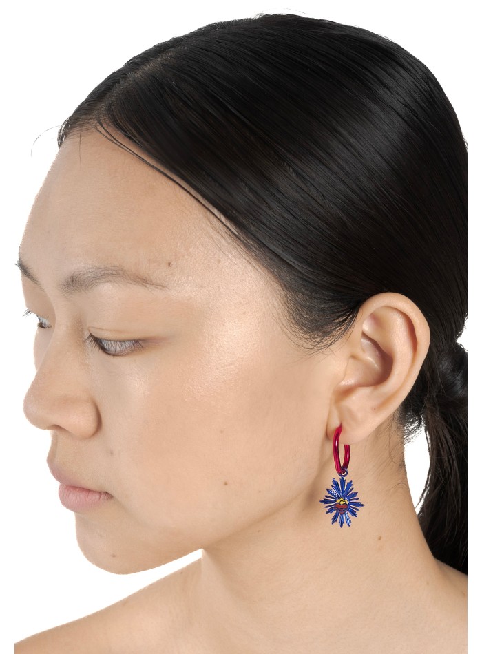 Boucles d'oreilles fuchsia fluorescent