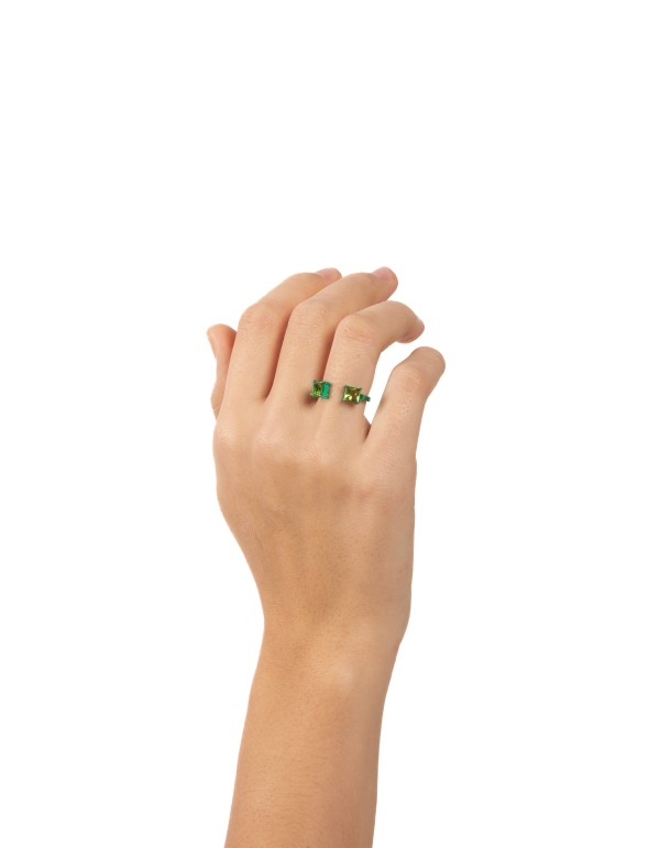 Anillo circonita verde 2