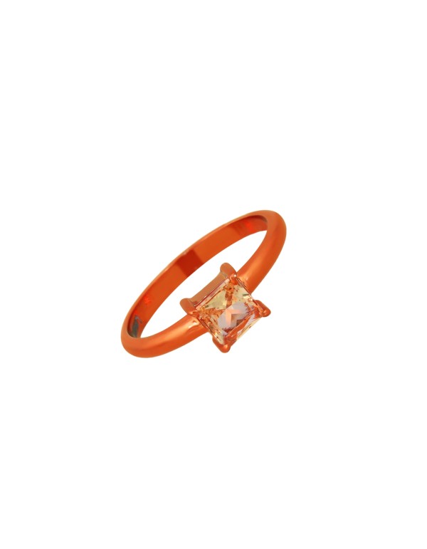 Anillo circonita naranja