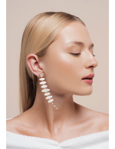 Boucles d'oreilles zénithales blanches