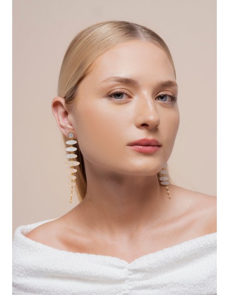 Boucles d'oreilles zénithales blanches