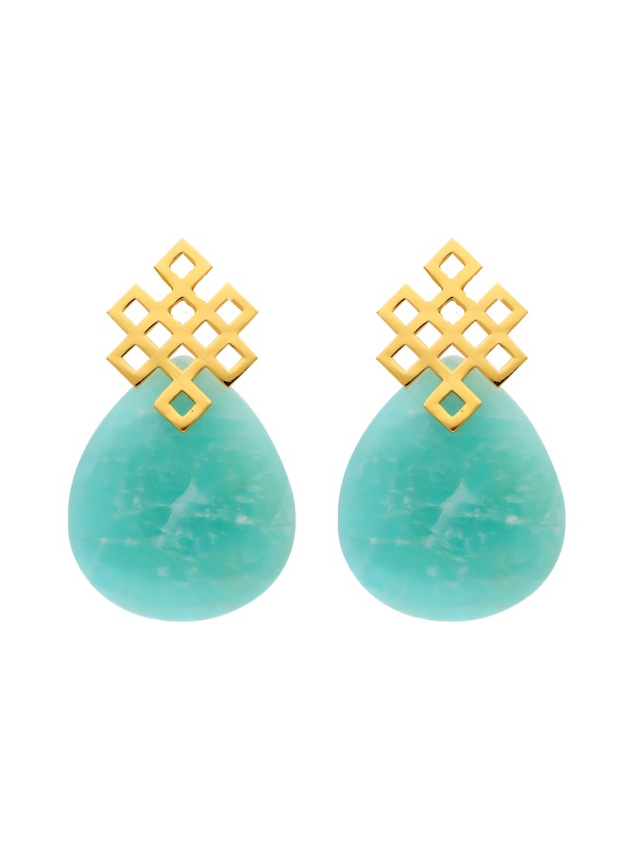 Pendientes Endless Knot Aguamarina