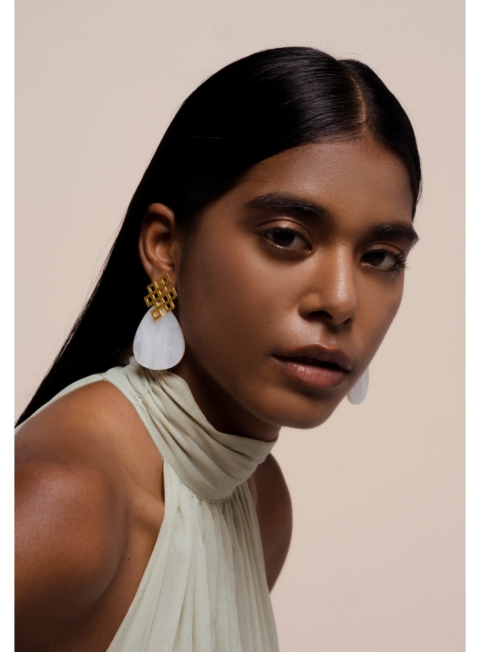 Endless Knot Mother of Pearl Earrings