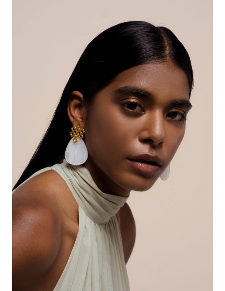 Endless Knot Mother of Pearl Earrings