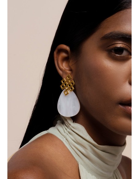 Endless Knot Mother of Pearl Earrings