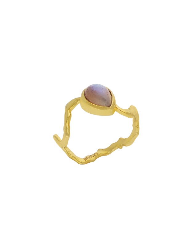 Bague plaquée or avec pierre précieuse