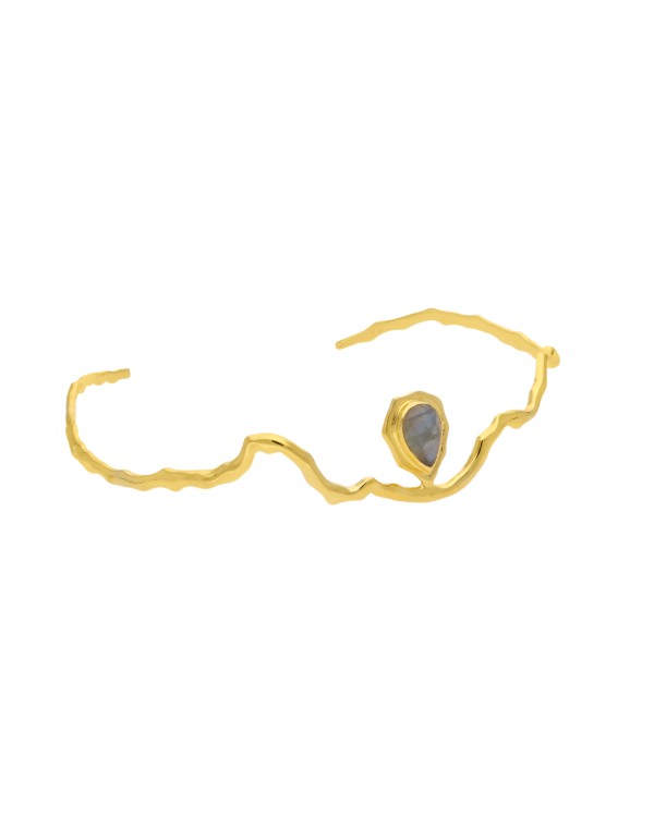 Choker Dorado con Piedra Semipreciosa Gris - Gratitude