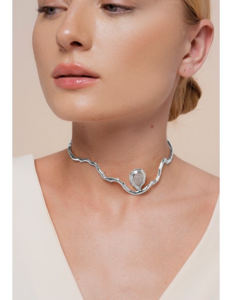 Choker Plata con piedra - Gratitude