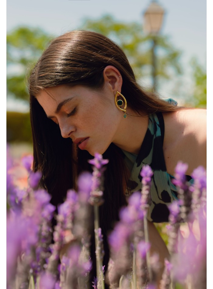 Boucles d'oreilles de fête en plaqué or avec...