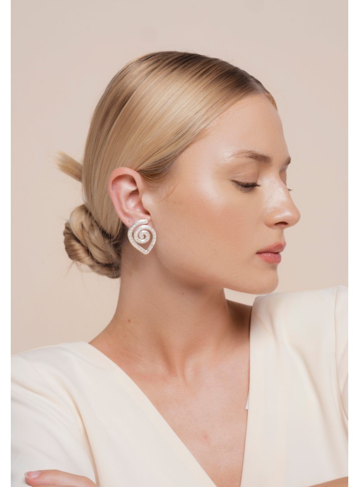 Silver Spiral Earrings