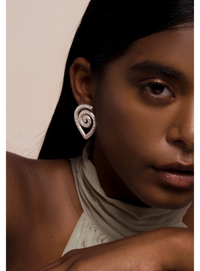 Boucles d'oreilles spirales en argent