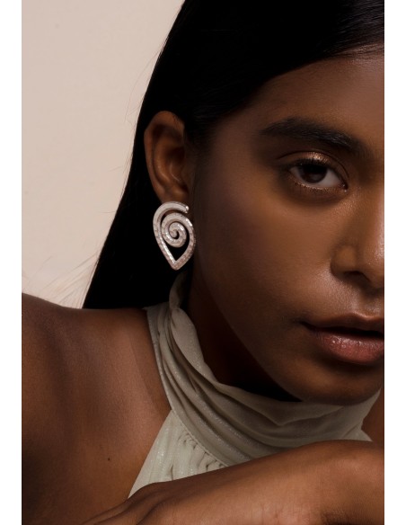 Silver Spiral Earrings