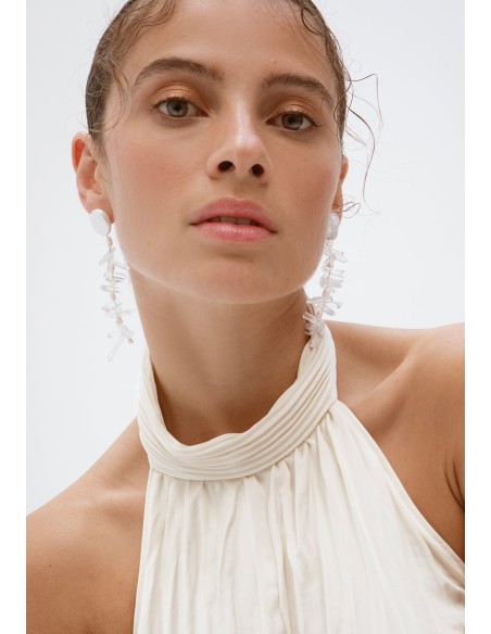 Long earrings with rock crystals