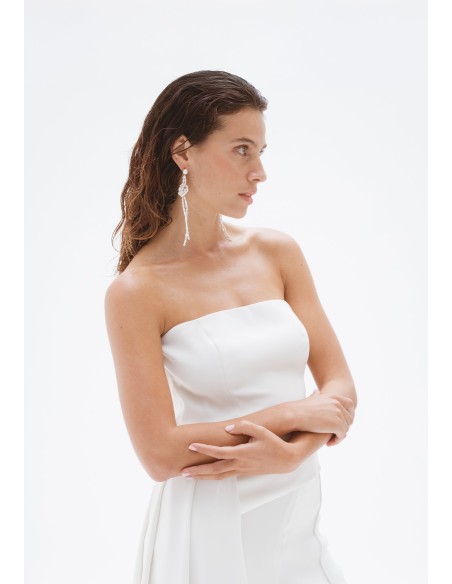 Longues boucles d'oreilles en perles avec nœud