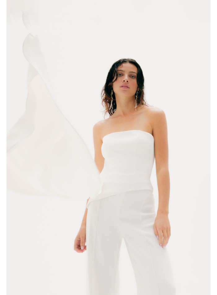 Pendientes largos de perlas con nudo