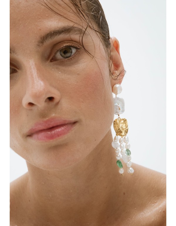 Long earrings with aguadulce pearls 2