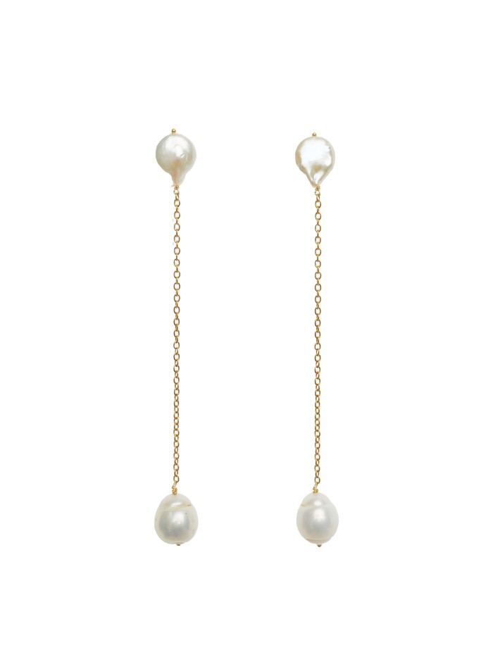 Pendientes largos con perlas - Dara