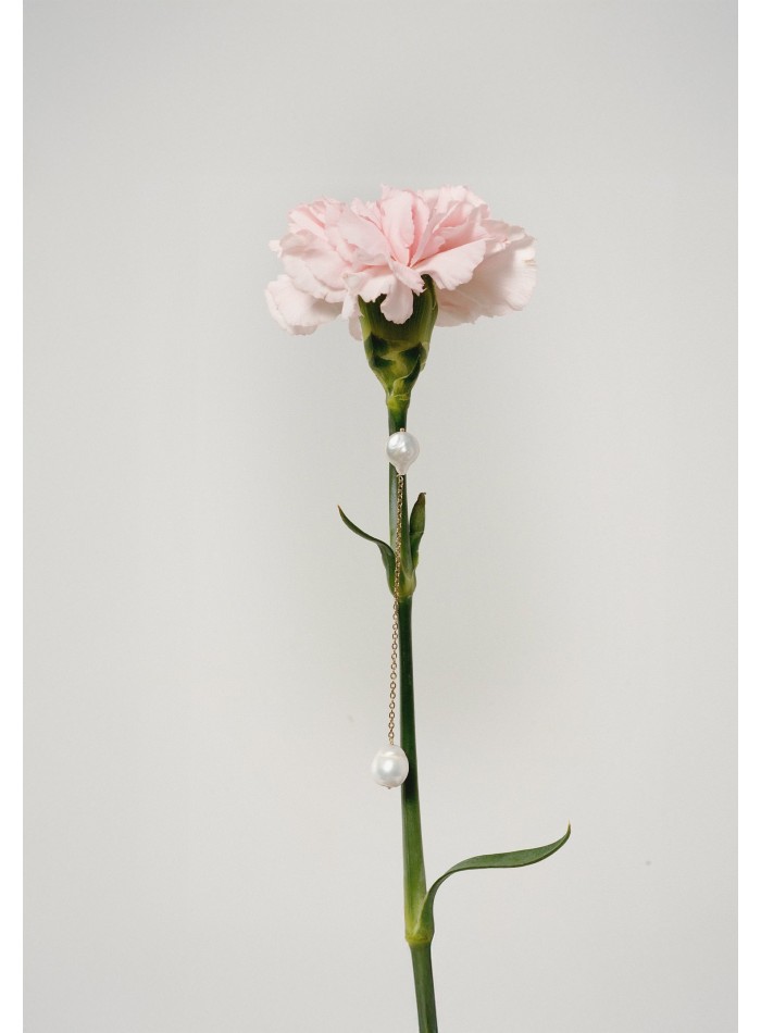 Pendientes largos con perlas - Dara