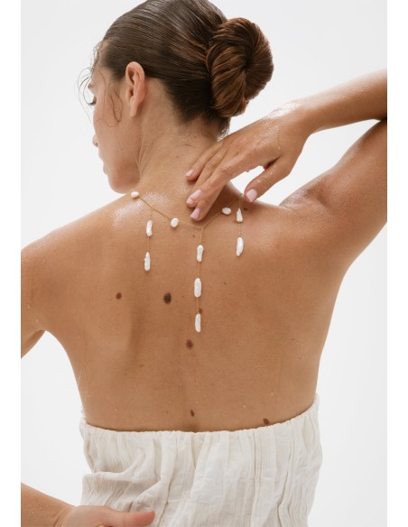 Collier plaqué or avec pendentifs en perles