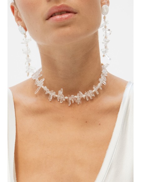 Choker con cristales de roca