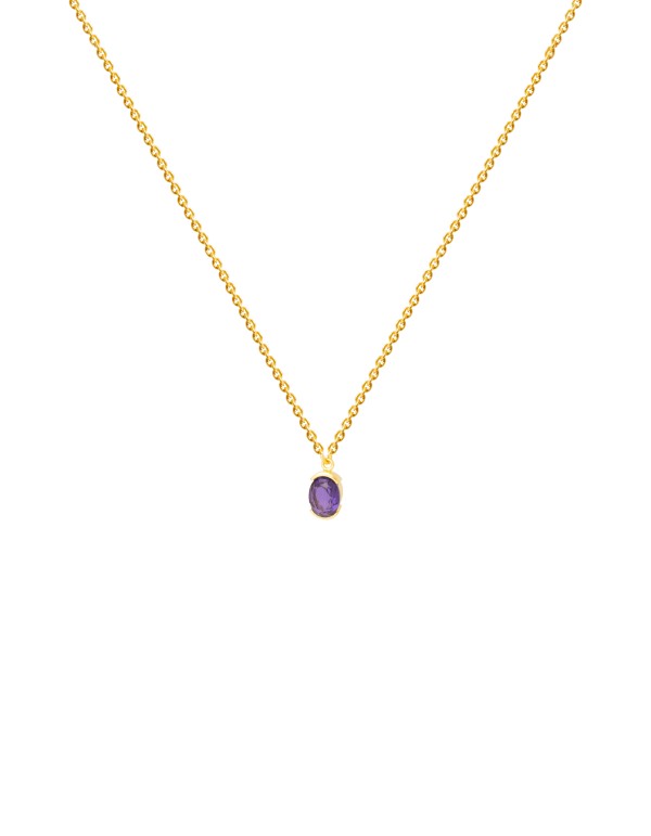 Pendentif en or avec pierre violette