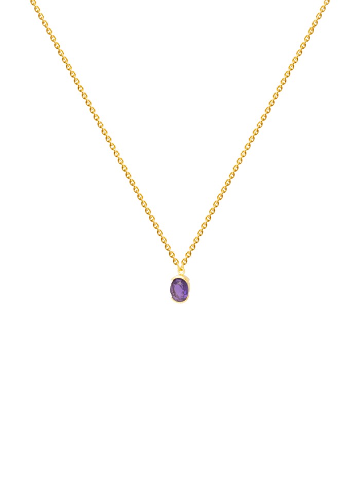 Gold Pendant with Purple Stone