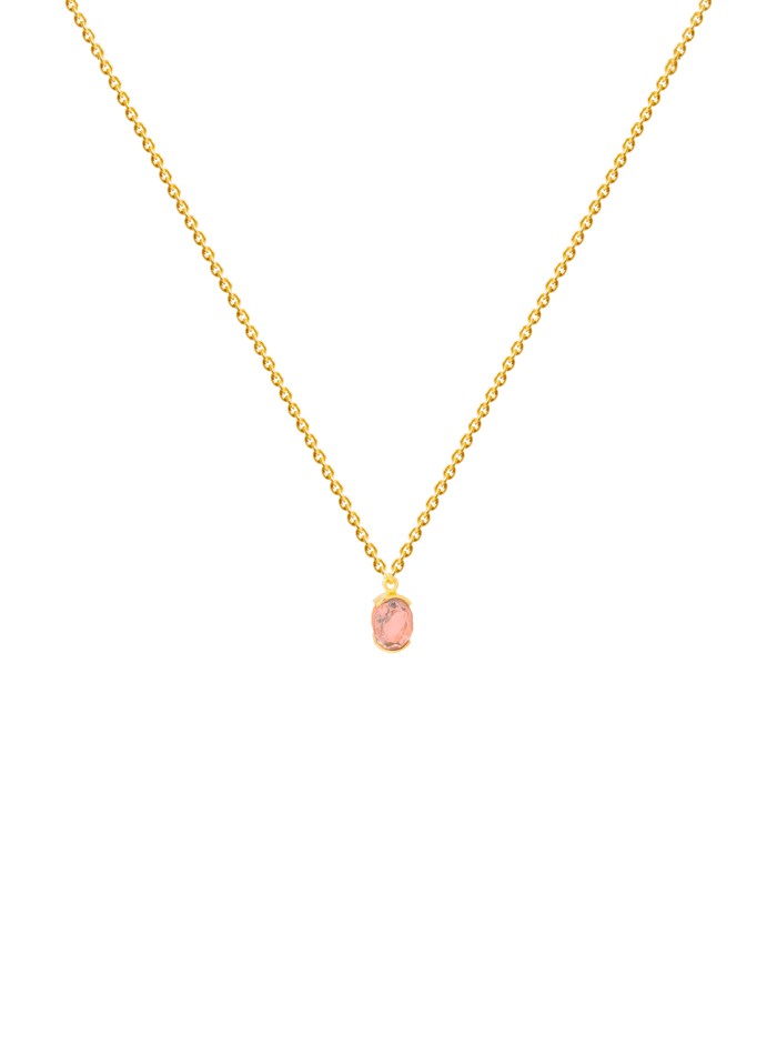 Colgante Dorado con Piedra Rosa